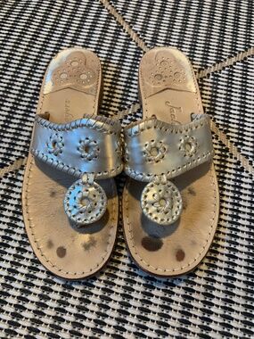 Jack Rogers Jacks Flat Sandals Metallic Gold Classic Thong
